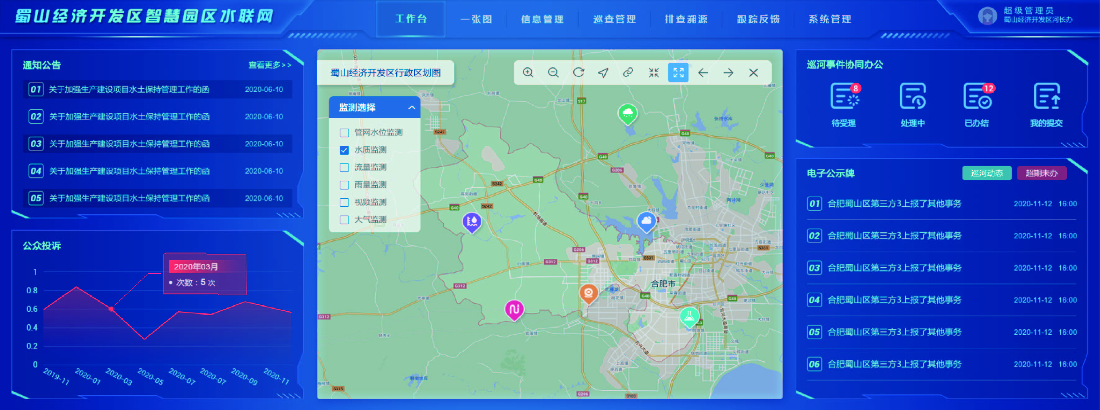 智慧园区专家验收组调研蜀山经济开发区走访中水龙8国际