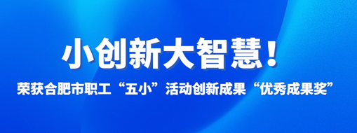 ?小立异大智慧！中水龙8国际荣获合肥市职工“五小”活动立异效果“优异效果奖”
